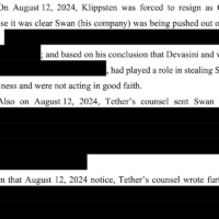Here's What Swan Bitcoin Redacted in Mining Lawsuit Involving Tether Swan Bitcoin Tether